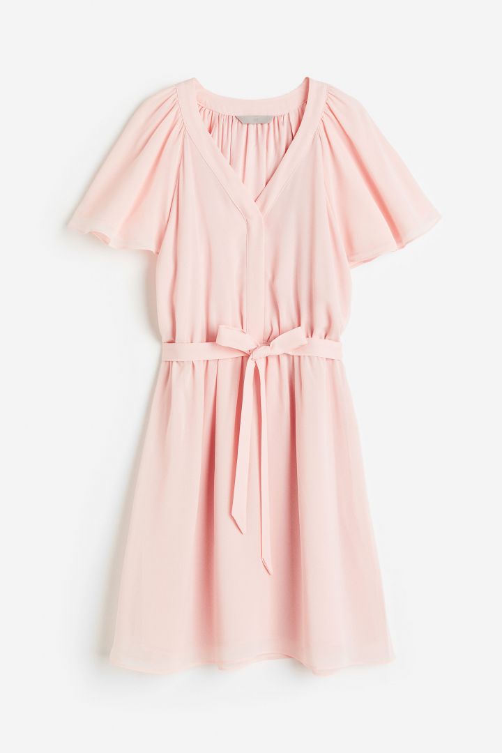 V neck shop chiffon dress h&m