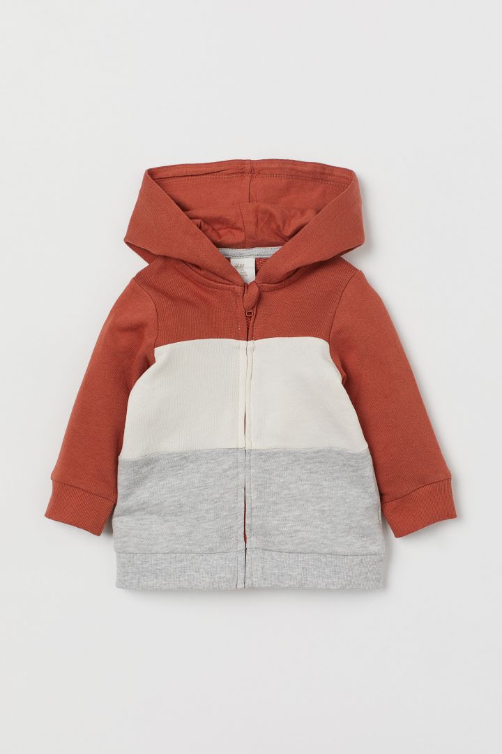 h&m red zip up hoodie