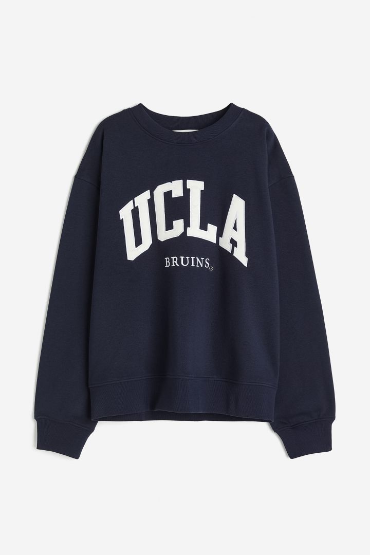 Motif-detail sweatshirt - Dark blue/UCLA Bruins| H&M CN
