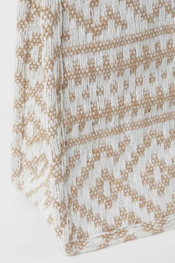 Jacquard-weave handbag - White/Beige-patterned| H&M CN
