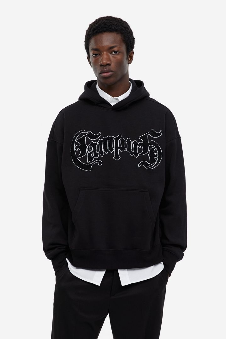 Oversized Fit Hoodie Black Campus H M CN