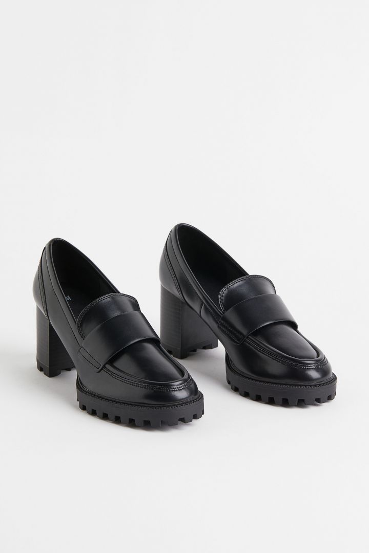 Chunky heel hot sale loafers