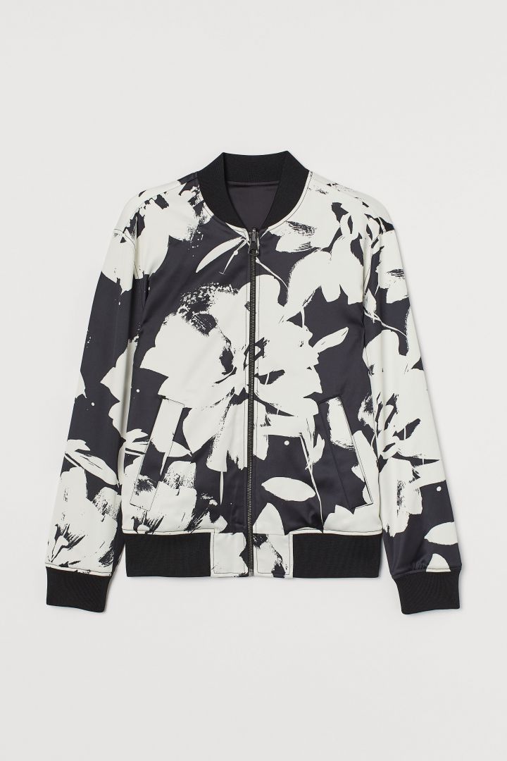 Klacht Klokje optioneel Reversible bomber jacket - Black/White floral| H&M CN