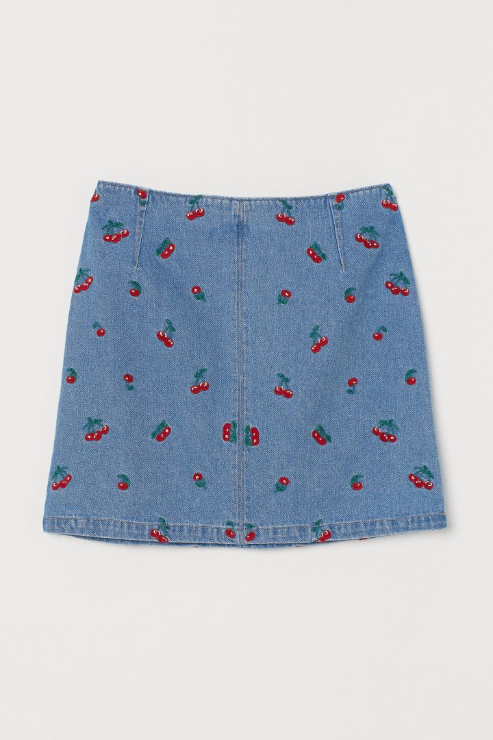 h&m embroidered skirt