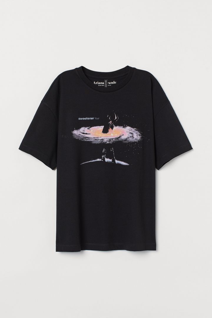 Printed T-Shirt - Black/Ariana Grande| H&M Cn