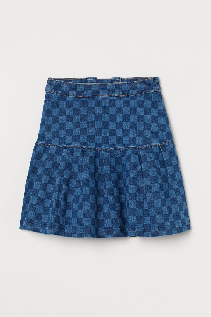 Checkered clearance skirt denim