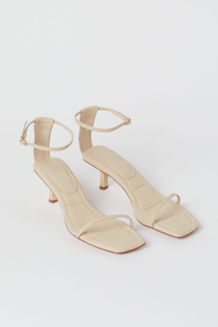 Square-toe sandals - Light beige| H&M CN