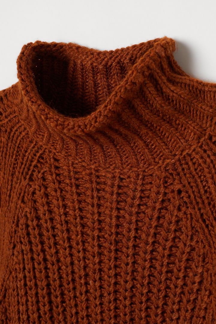 rust polo neck jumper