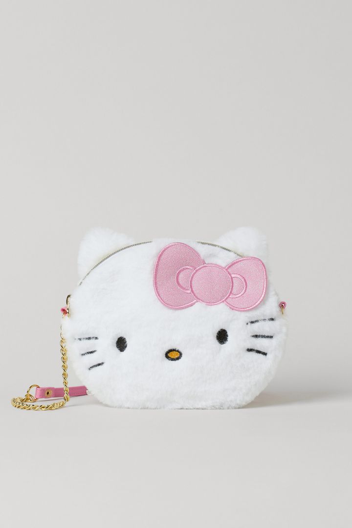  Hello Kitty Pink Faux Sequins Die Cut White Head Shoulder Bag :  Clothing, Shoes & Jewelry