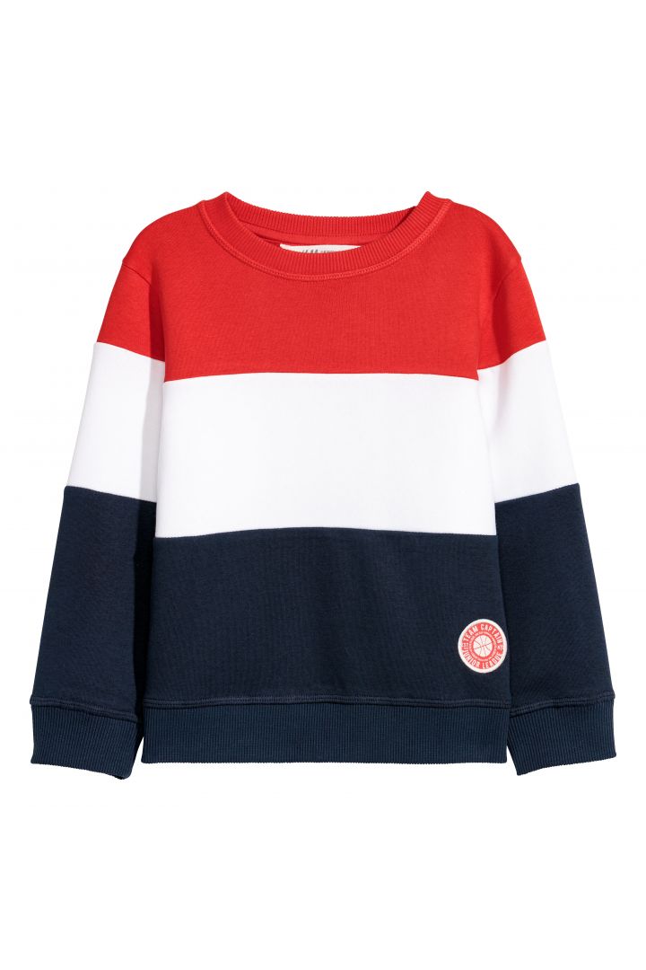 h&m red white and blue sweatshirt