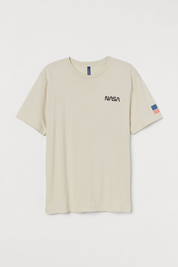 Kinderpaleis Ongewapend Diplomatie Printed T-shirt - Beige/NASA| H&M CN