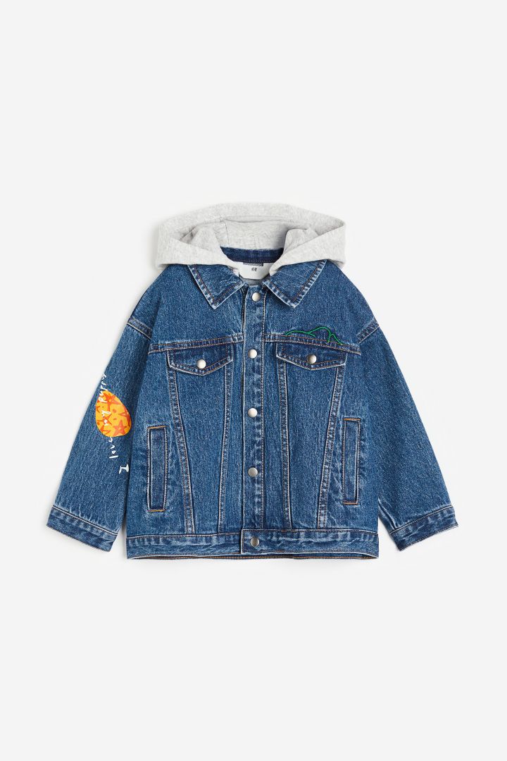 H&m embroidered sale denim jacket