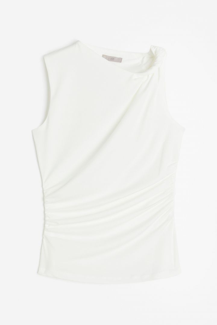 Twist-detail vest top - White| H&M CN